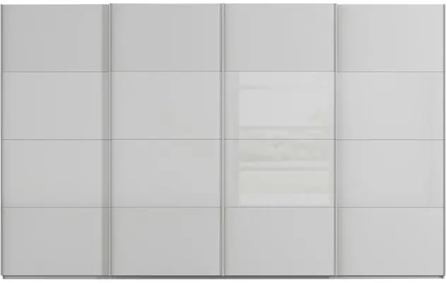 Goossens kledingkast finca combi glans mat glas grijs hoogwaardig meubelplaat - 8244443-{merk}-finca-combi-sts-grijs-schuifdeuren-01